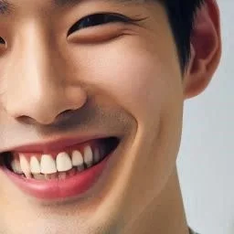 웃고 있는 사람의 얼굴과 치아