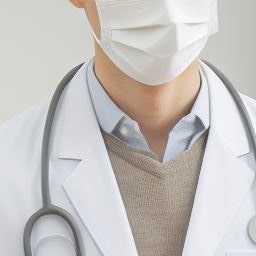 청진기를 목에 건 의사가 마스크를 착용한 채 서류를 들고 있는 모습